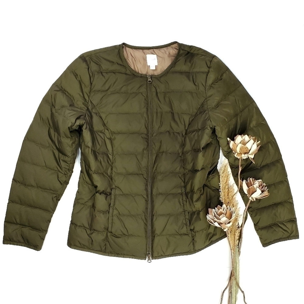 J. Jill Green Light Goose Down Puffer Jacket S - Picture 2 of 13